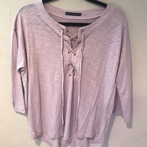 Light purple lace up shirt